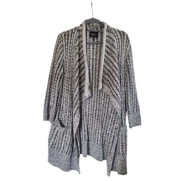 Thakoon Sweaters - Thakoon Design Nation Gray Chunky Draped Wool Cardigan Sweater, Size Medium
